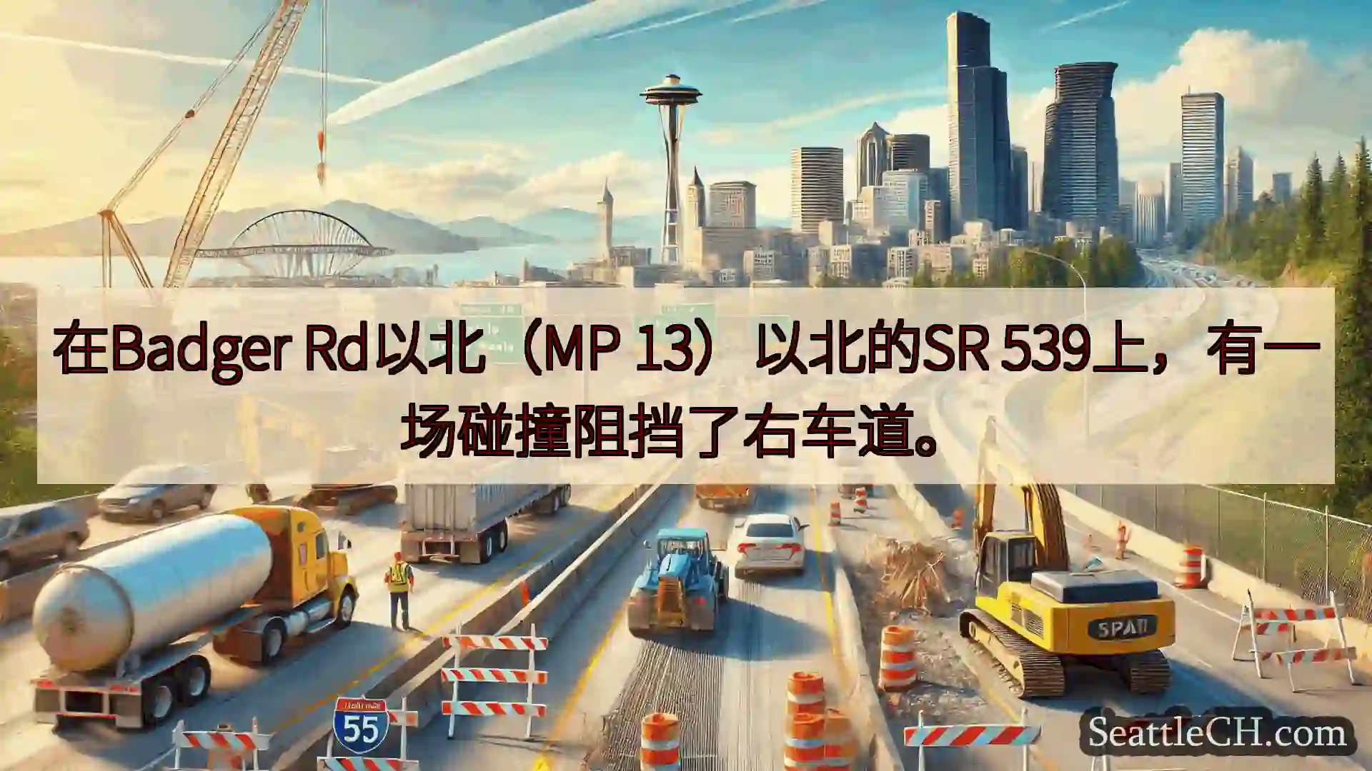 西雅图交通新闻 在Badger Rd以北（MP 13）以北的SR