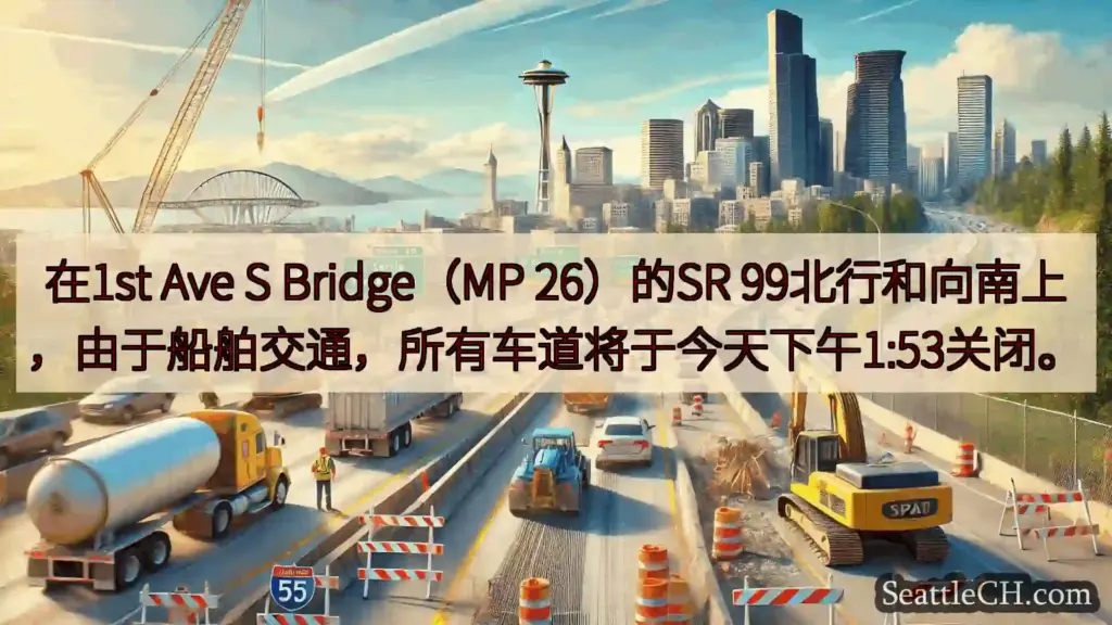 西雅图交通新闻 在1st Ave S Bridge（MP 26）的SR