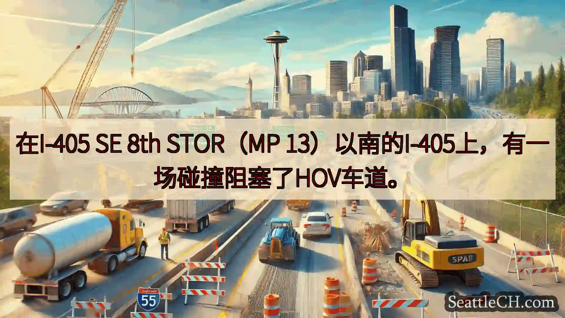 西雅图交通新闻 在I-405 SE 8th STOR（MP