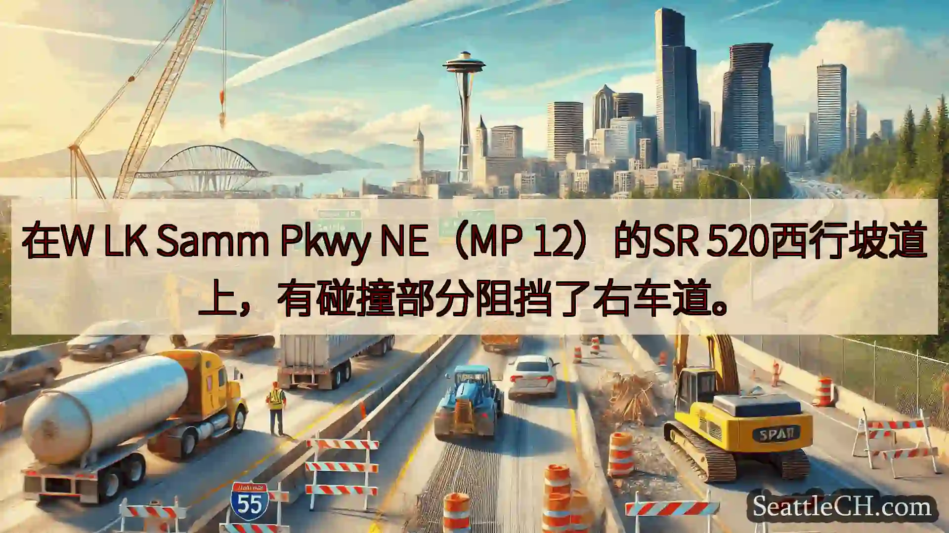 西雅图交通新闻 在W LK Samm Pkwy NE（MP 12）的SR