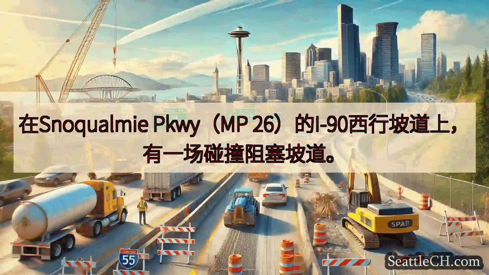 西雅图交通新闻 在Snoqualmie Pkwy（MP
