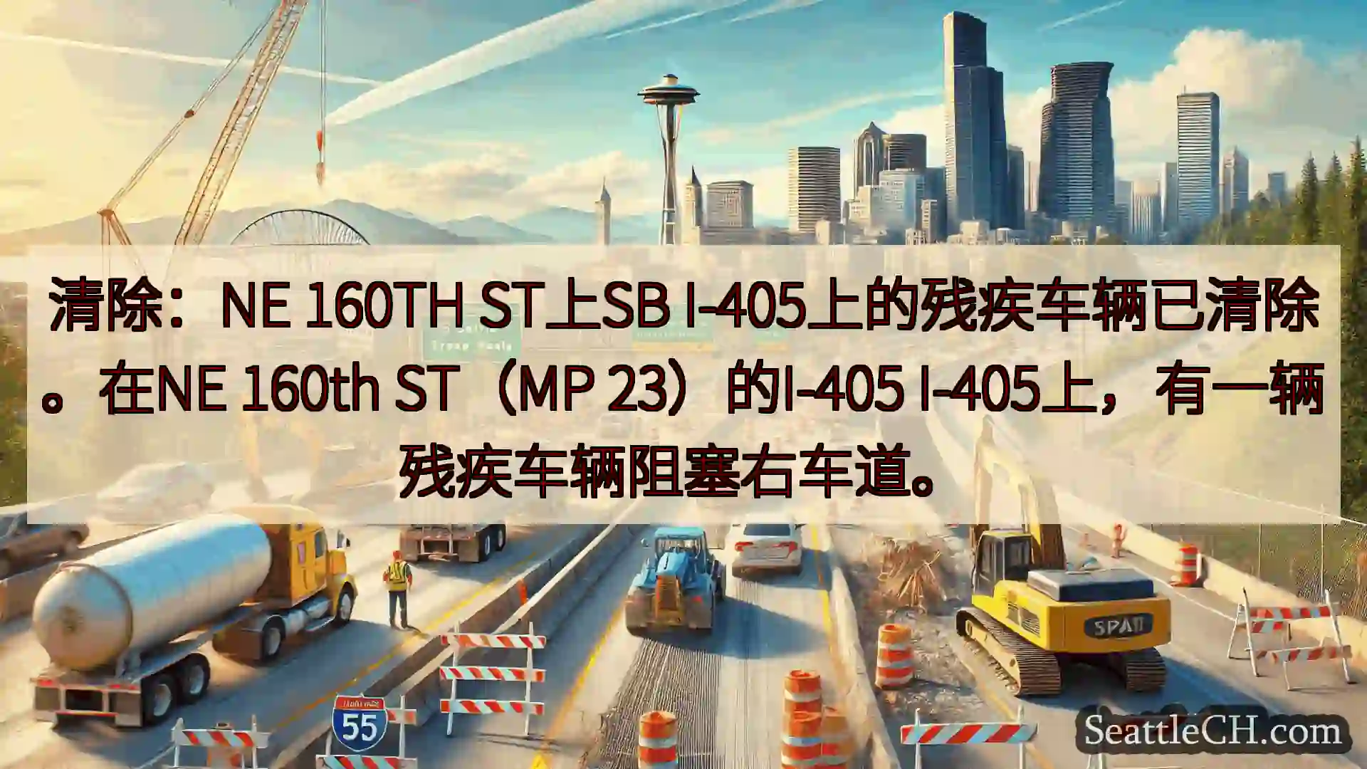西雅图交通新闻 清除：NE 160TH ST上SB