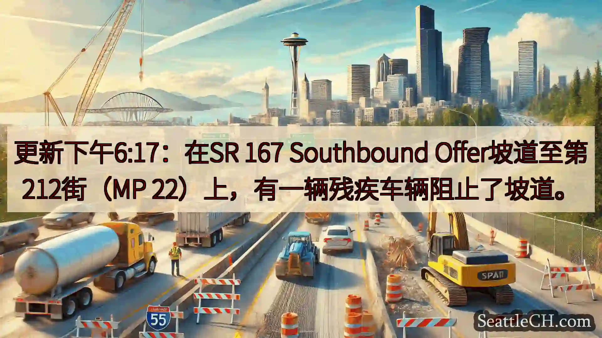 西雅图交通新闻 更新下午6:17：在SR 167 Southbound