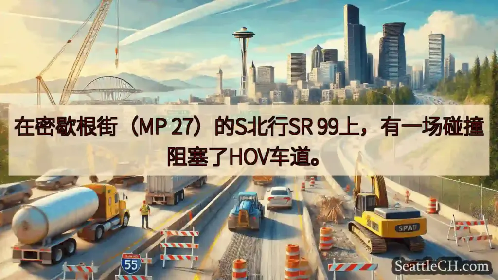 西雅图交通新闻 在密歇根街（MP 27）的S北行SR