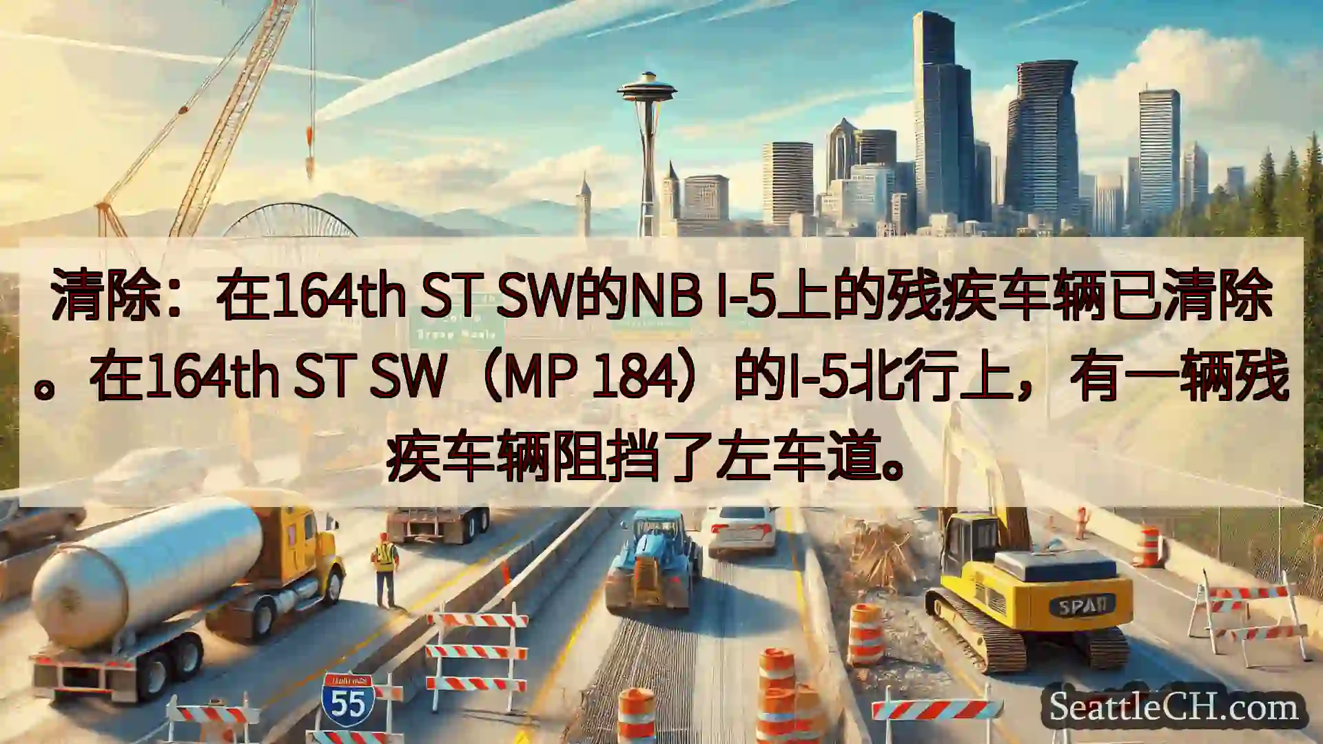 西雅图交通新闻 清除：在164th ST SW的NB