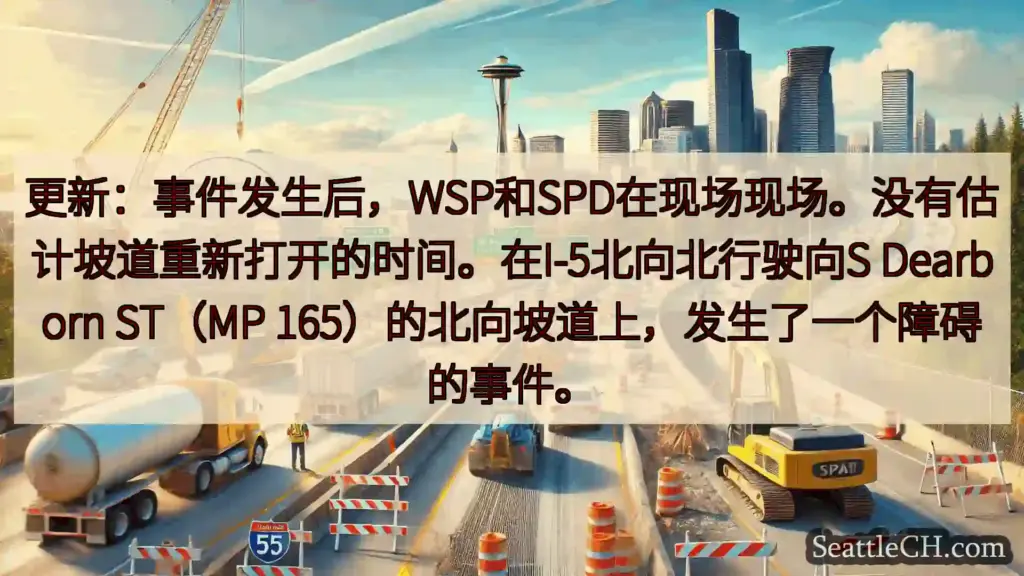 西雅图交通新闻 更新：事件发生后，WSP和SPD在现场现场。没有估计坡道重新打开的时间