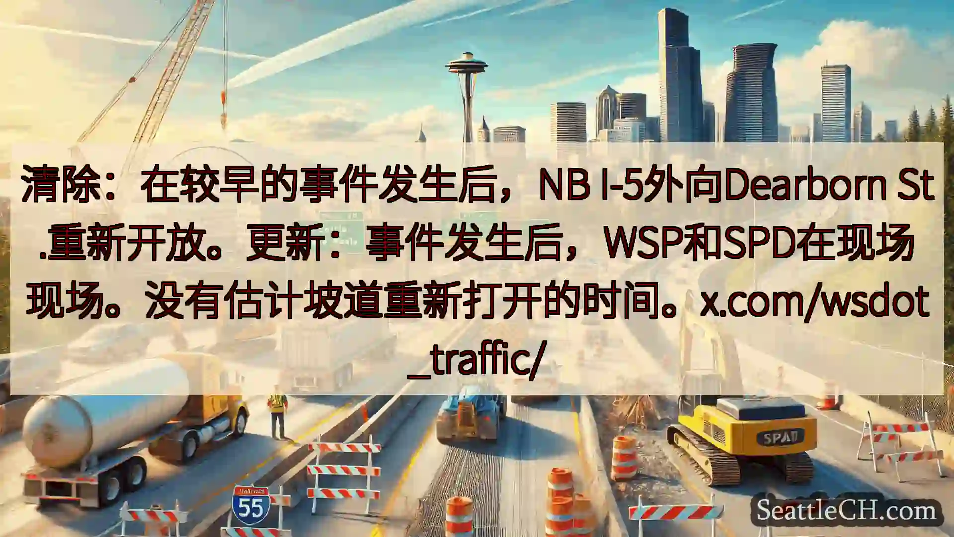 西雅图交通新闻 清除：在较早的事件发生后，NB I-5外向Dearborn