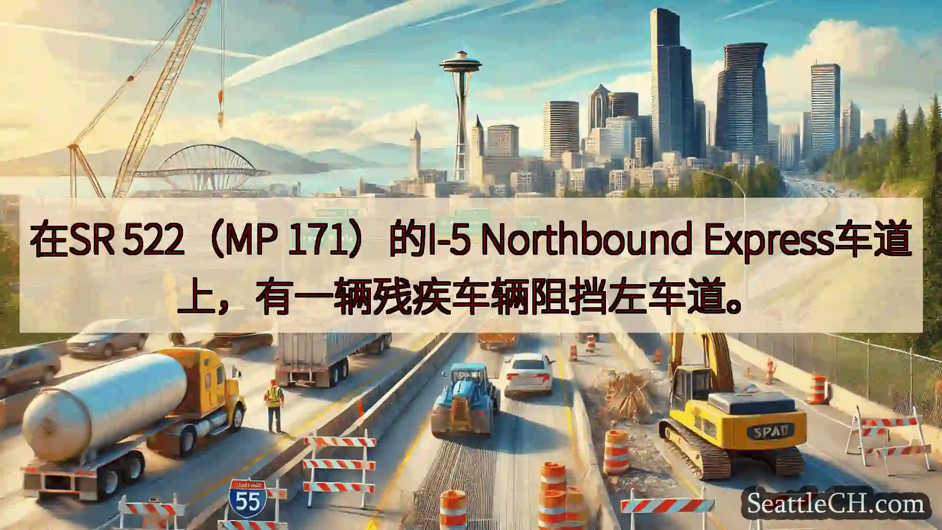 西雅图交通新闻 在SR 522（MP 171）的I-5 Northbound