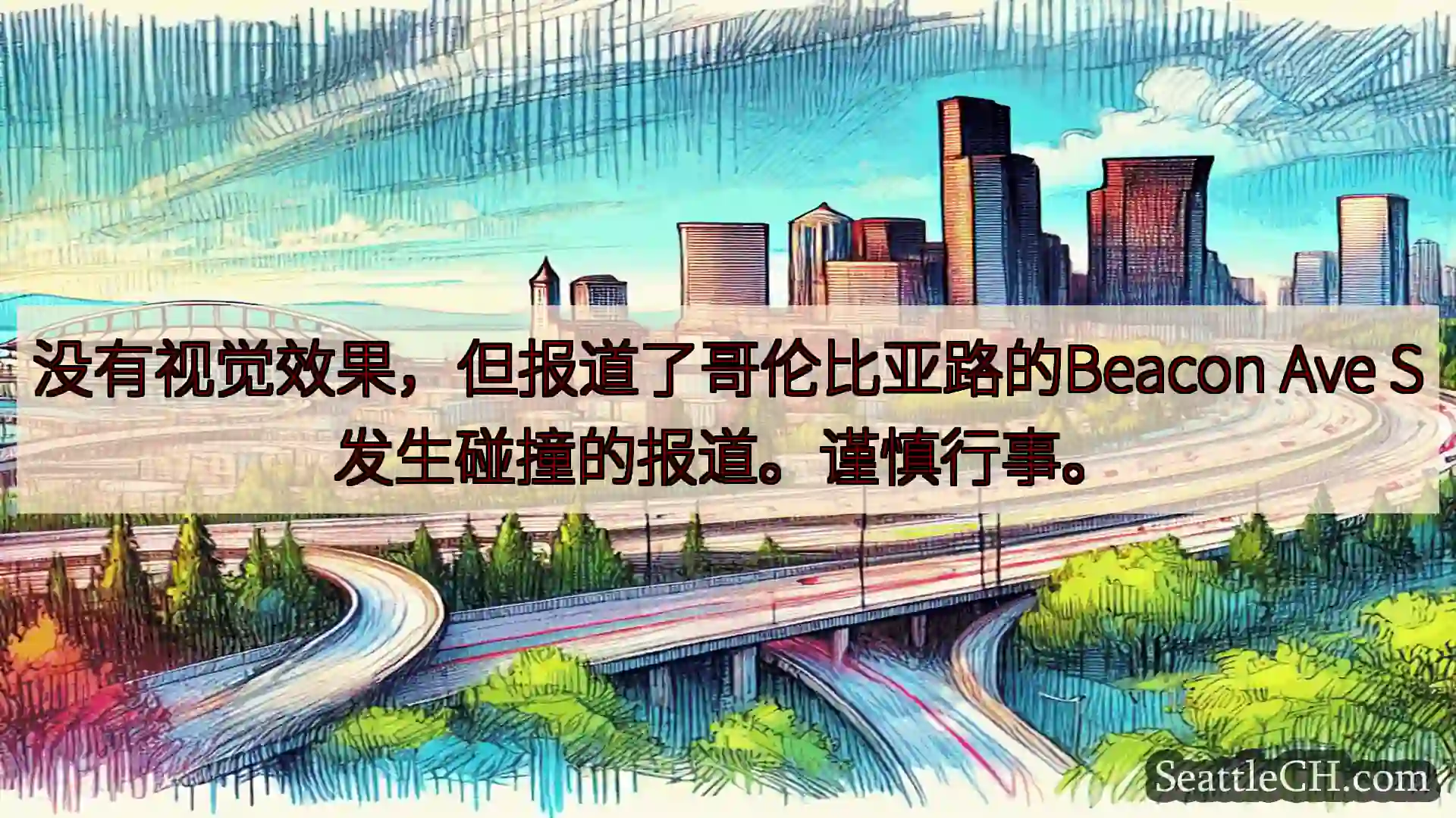 西雅图交通新闻 没有视觉效果，但报道了哥伦比亚路的Beacon Ave