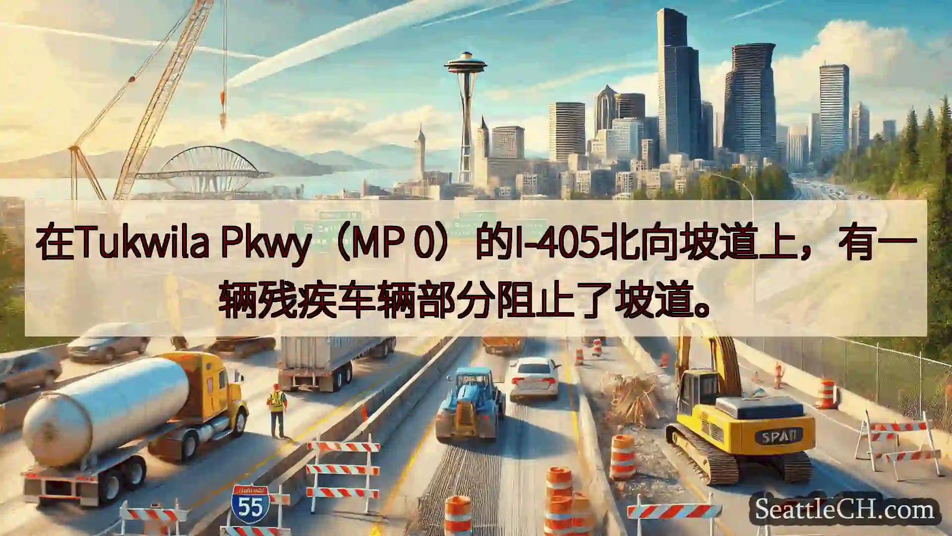 西雅图交通新闻 在Tukwila Pkwy（MP