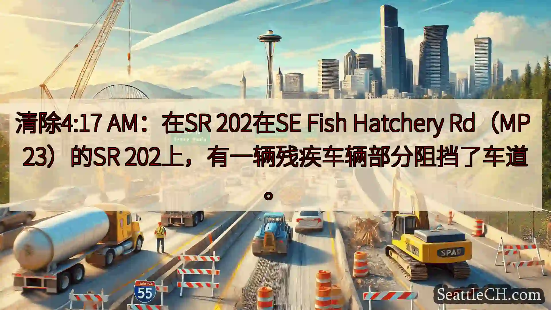 清除4:17 AM：在SR 202在SE Fish Hatchery Rd（MP 23）的SR