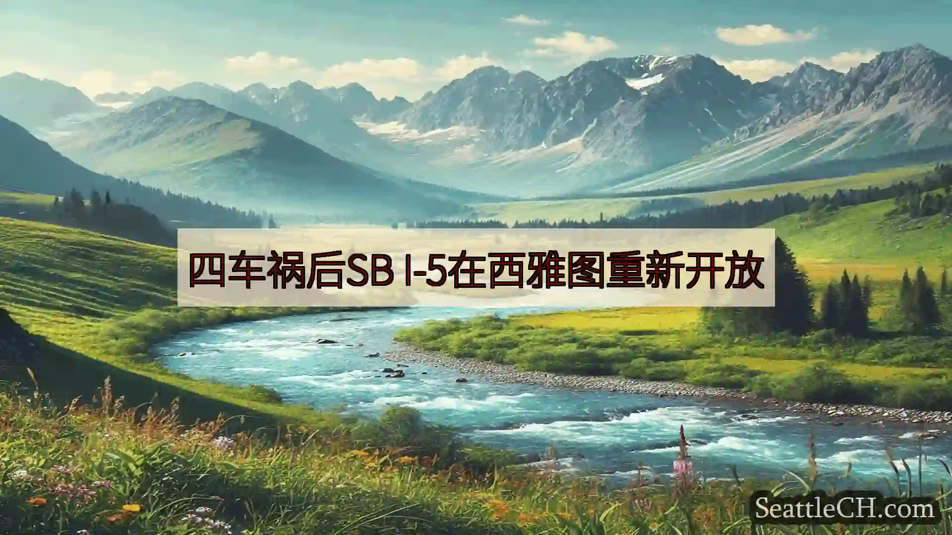 四车祸后SB I-5在西雅图重新开放