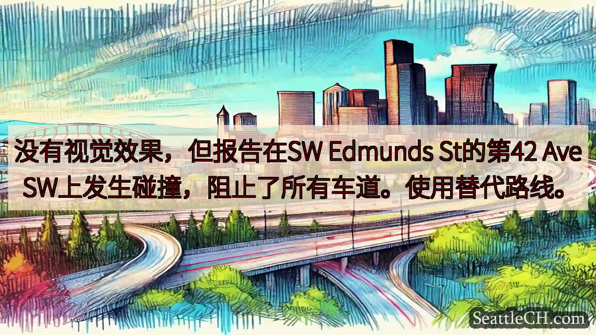 没有视觉效果，但报告在SW Edmunds St的第42 Ave