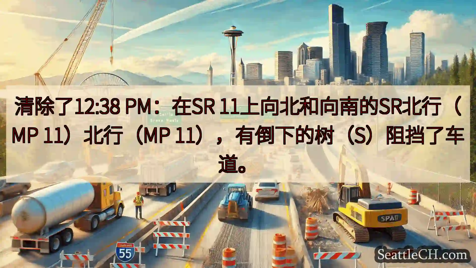 清除了12:38 PM：在SR 11上向北和向南的SR北行（MP 11）北行（MP