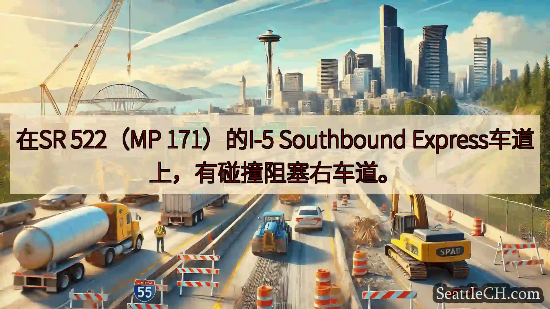 在SR 522（MP 171）的I-5 Southbound