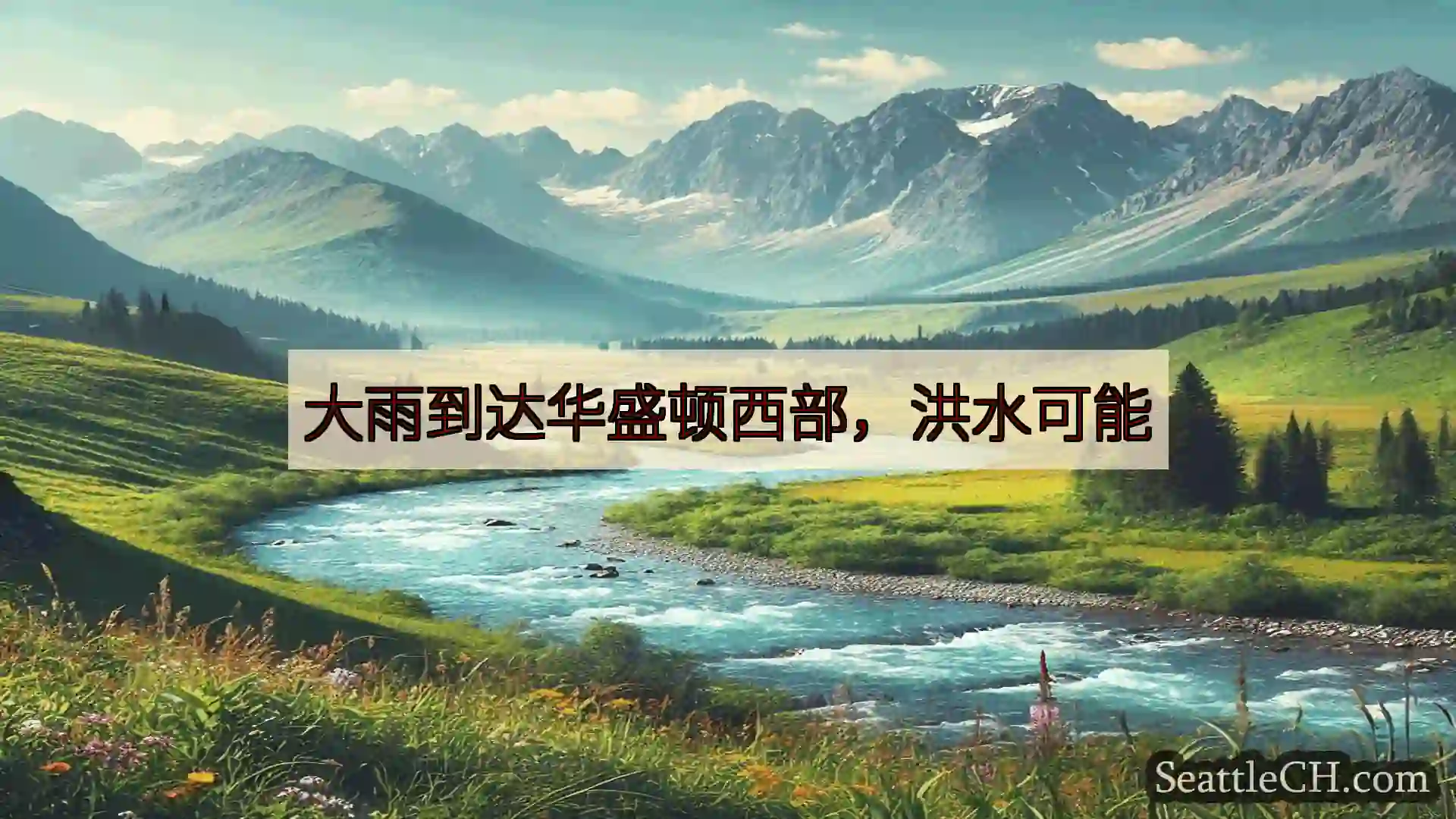 大雨到达华盛顿西部，洪水可能