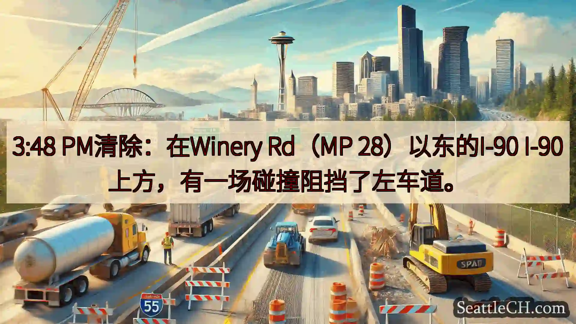 3:48 PM清除：在Winery Rd（MP 28）以东的I-90