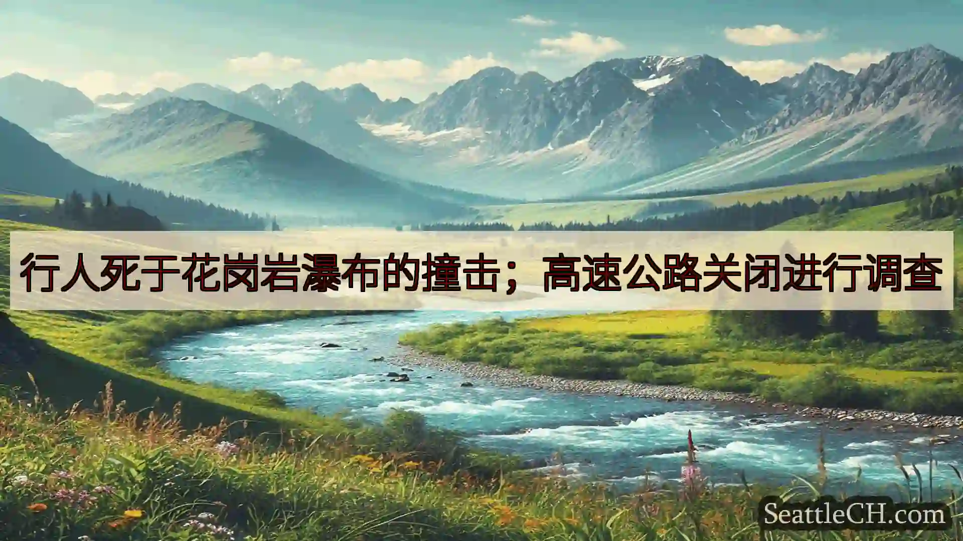 行人死于花岗岩瀑布的撞击；高速公路关闭进行调查