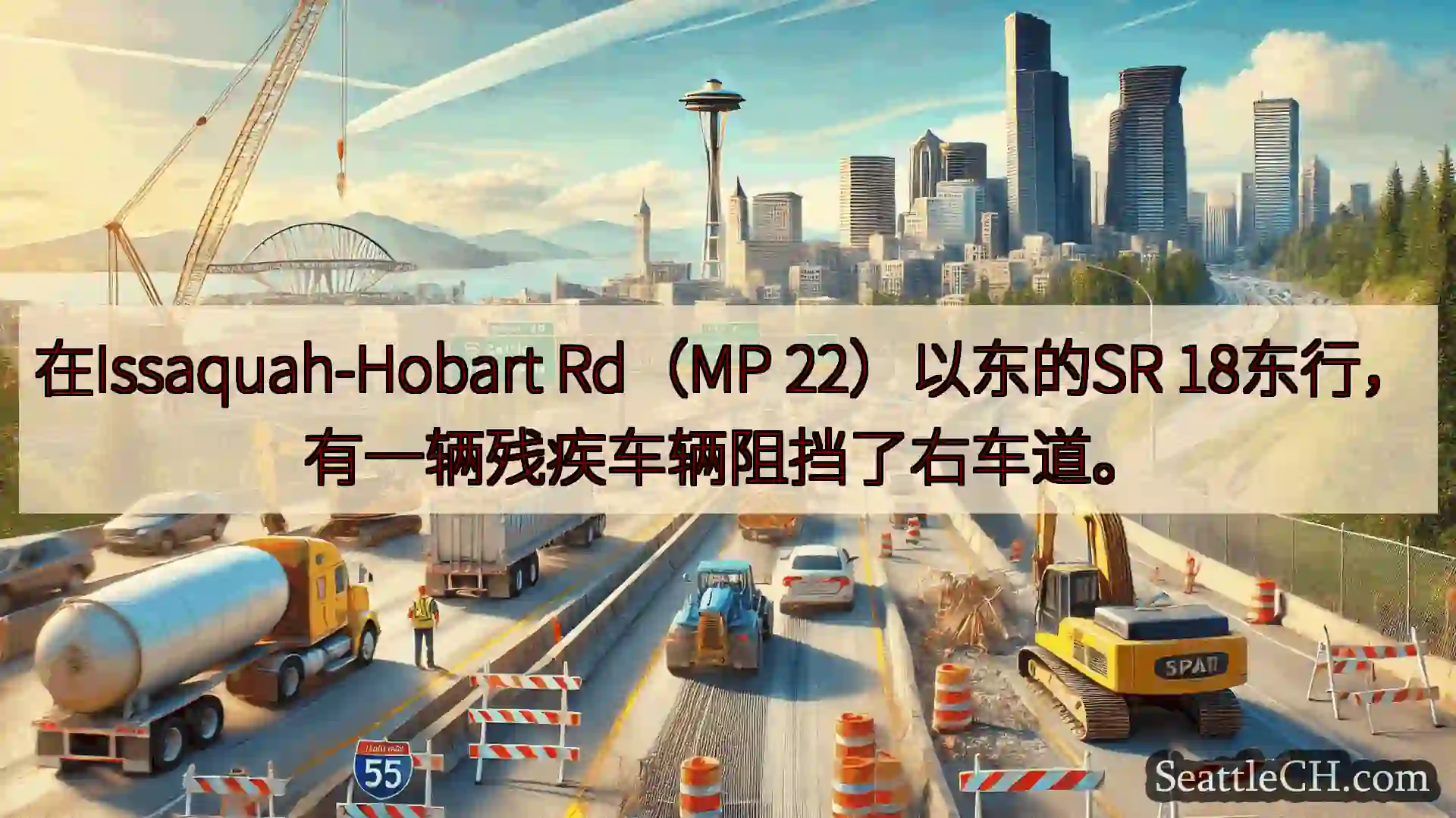 在Issaquah-Hobart Rd（MP 22）以东的SR