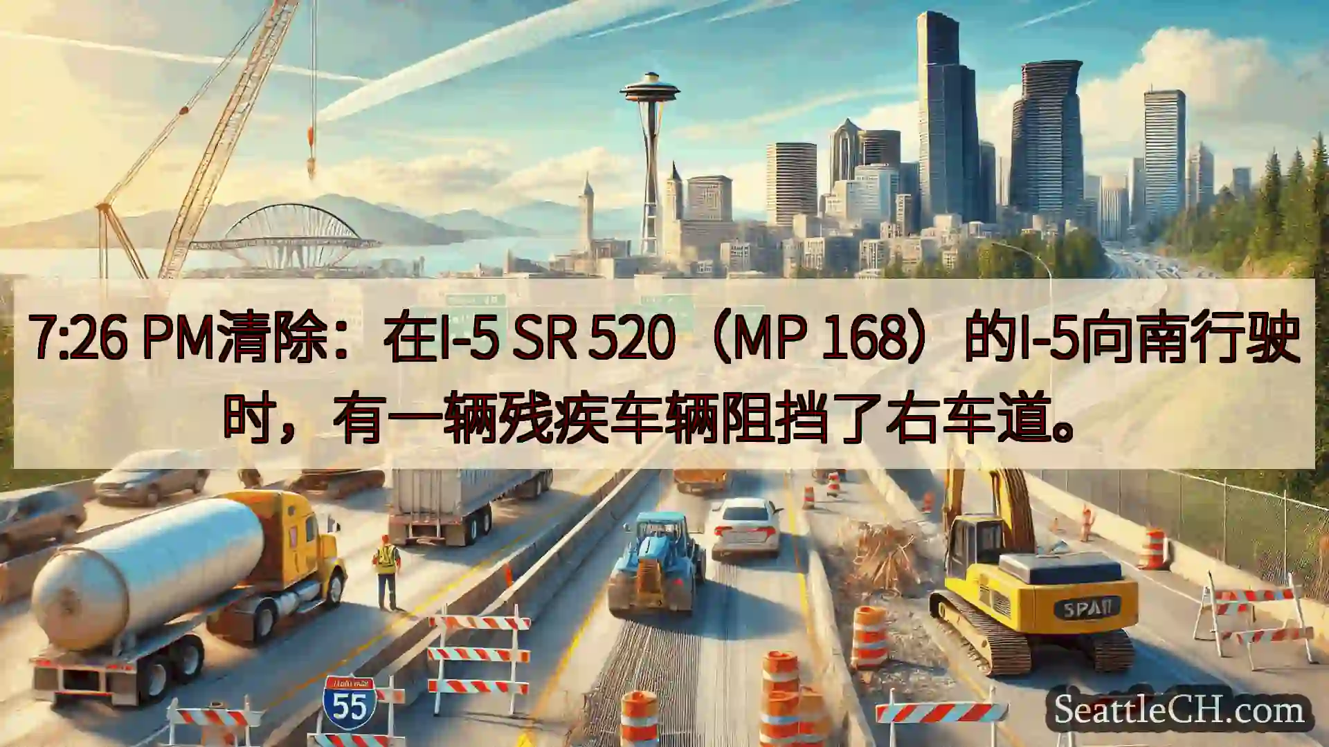 7:26 PM清除：在I-5 SR 520（MP