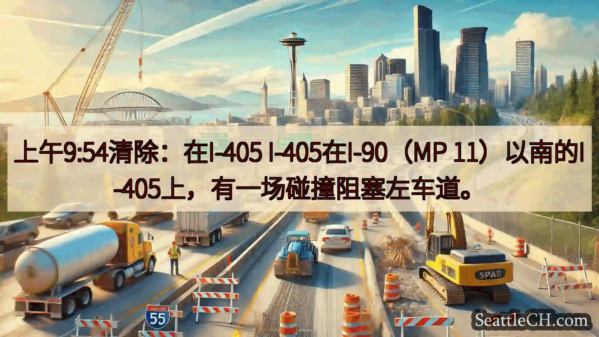 上午9:54清除：在I-405 I-405在I-90（MP