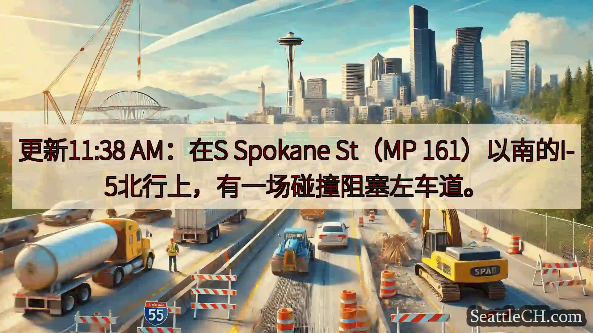 更新11:38 AM：在S Spokane St（MP