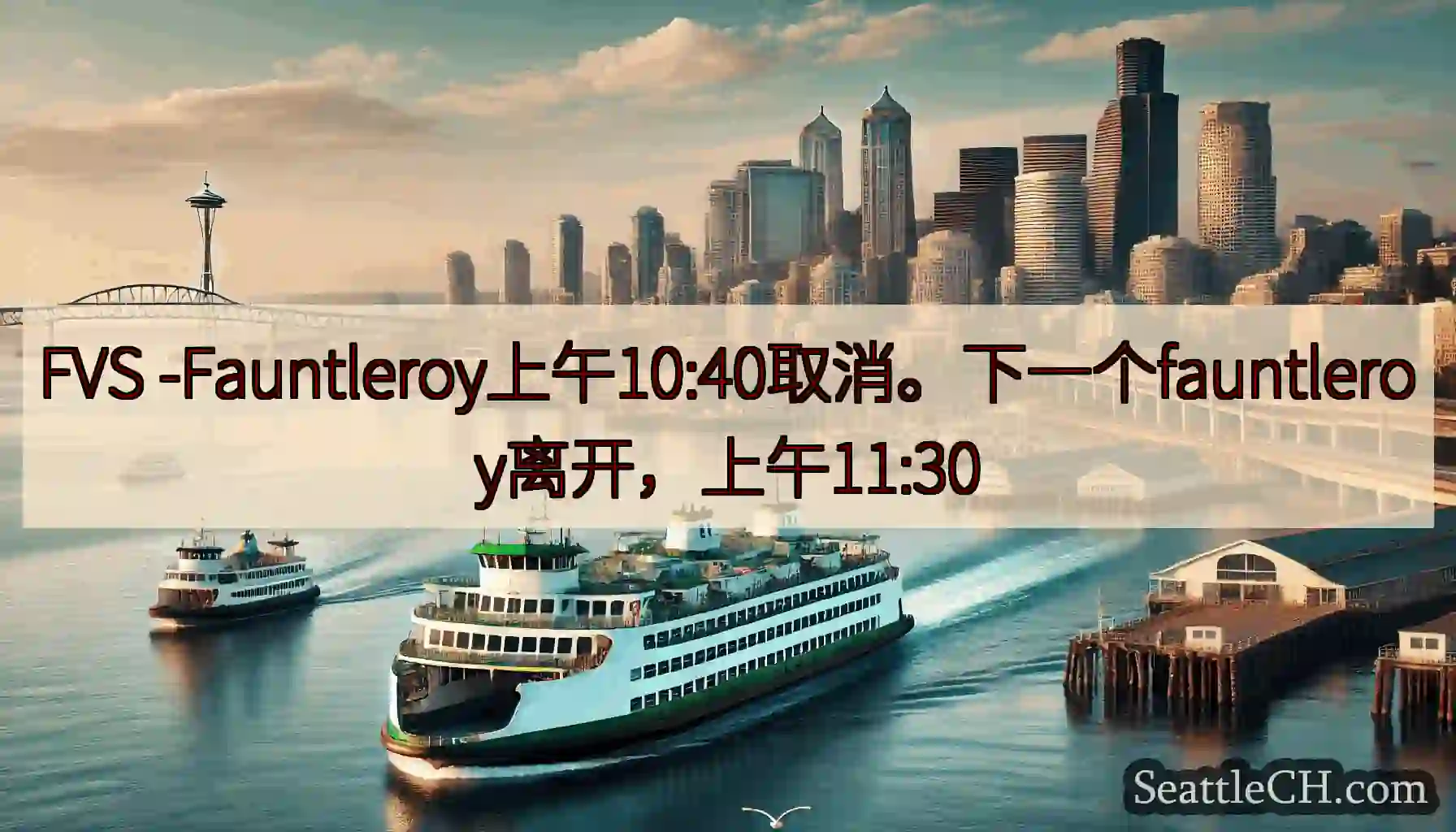 FVS -Fauntleroy上午10:40取消。下一个fauntleroy离开，上午11:30