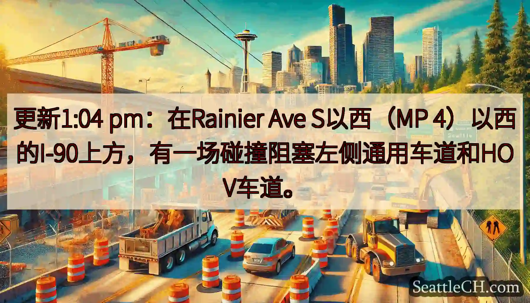 更新1:04 pm：在Rainier Ave S以西（MP