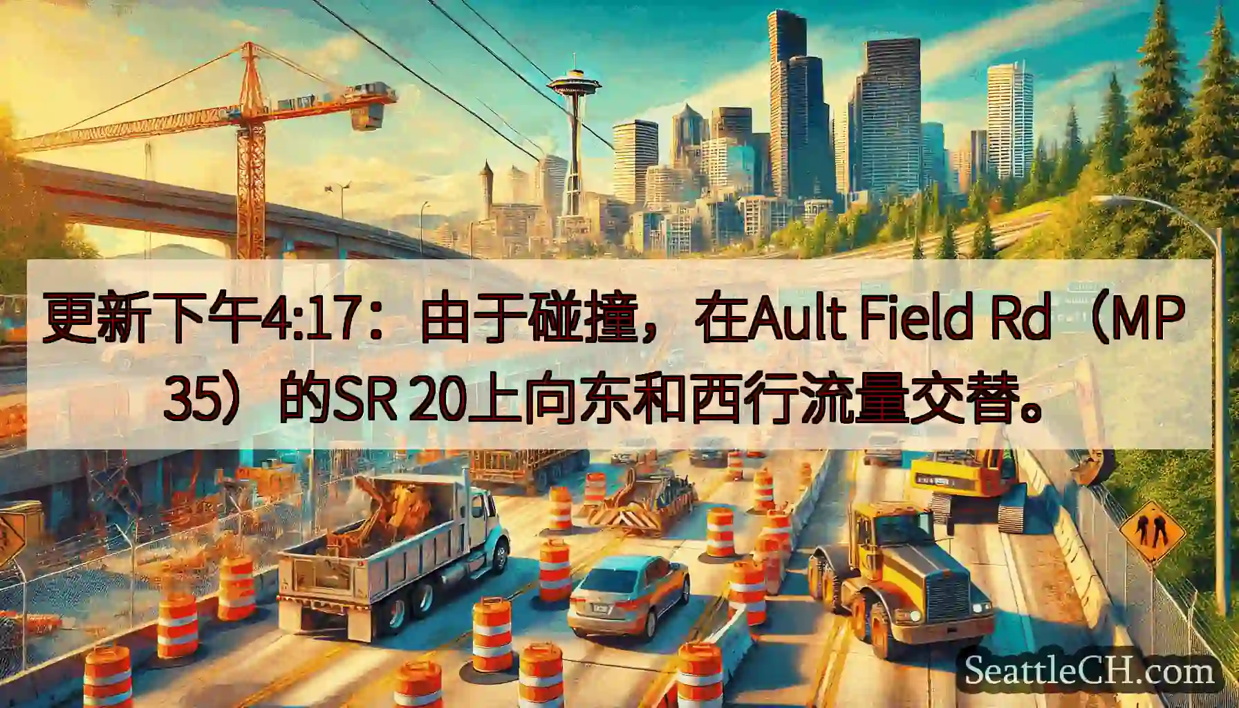 更新下午4:17：由于碰撞，在Ault Field Rd（MP 35）的SR