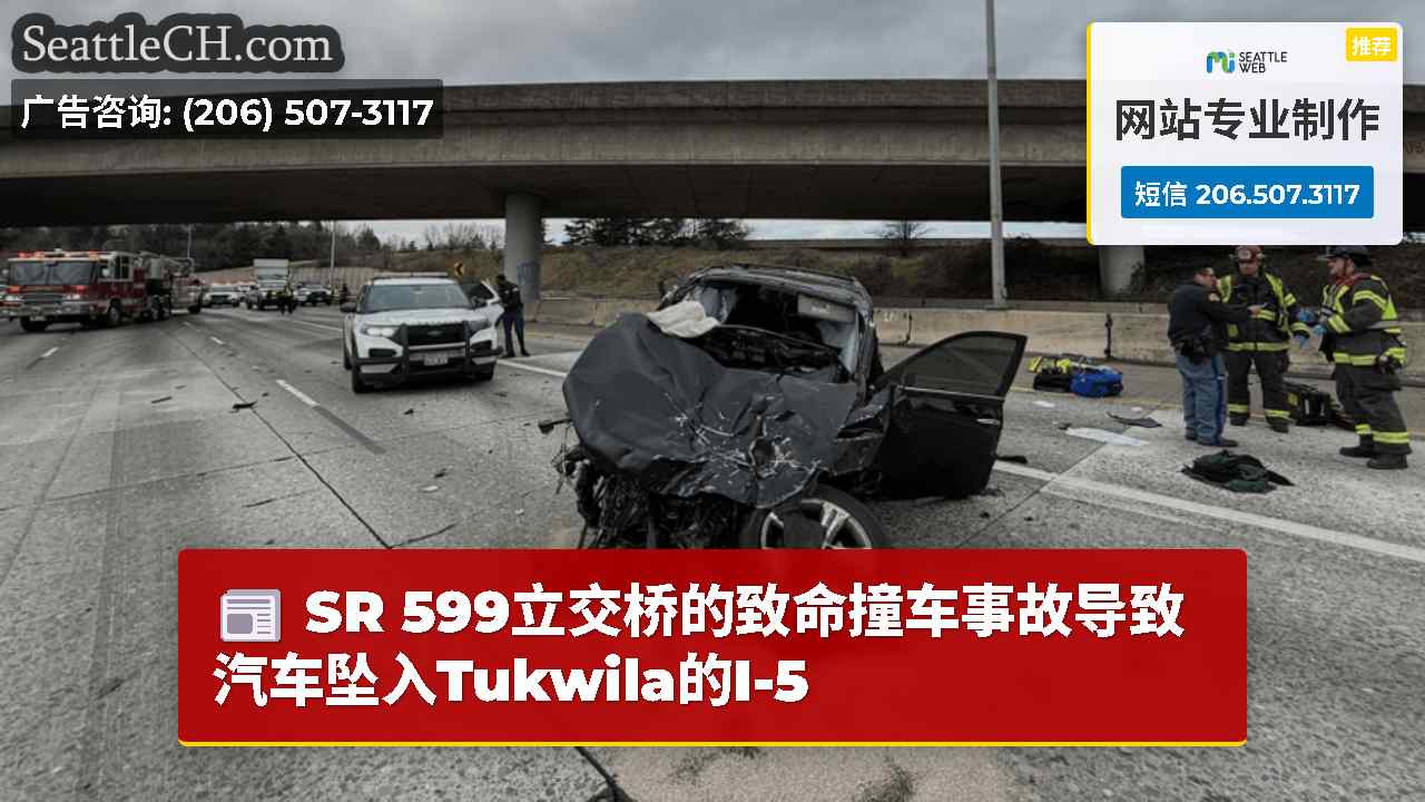 SR 599立交桥的致命撞车事故导致汽车坠入Tukwila的I-5