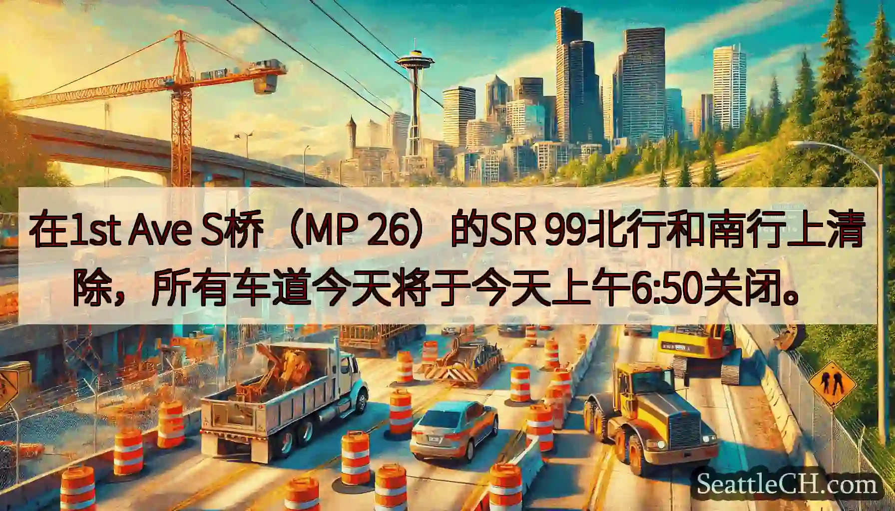 在1st Ave S桥（MP 26）的SR