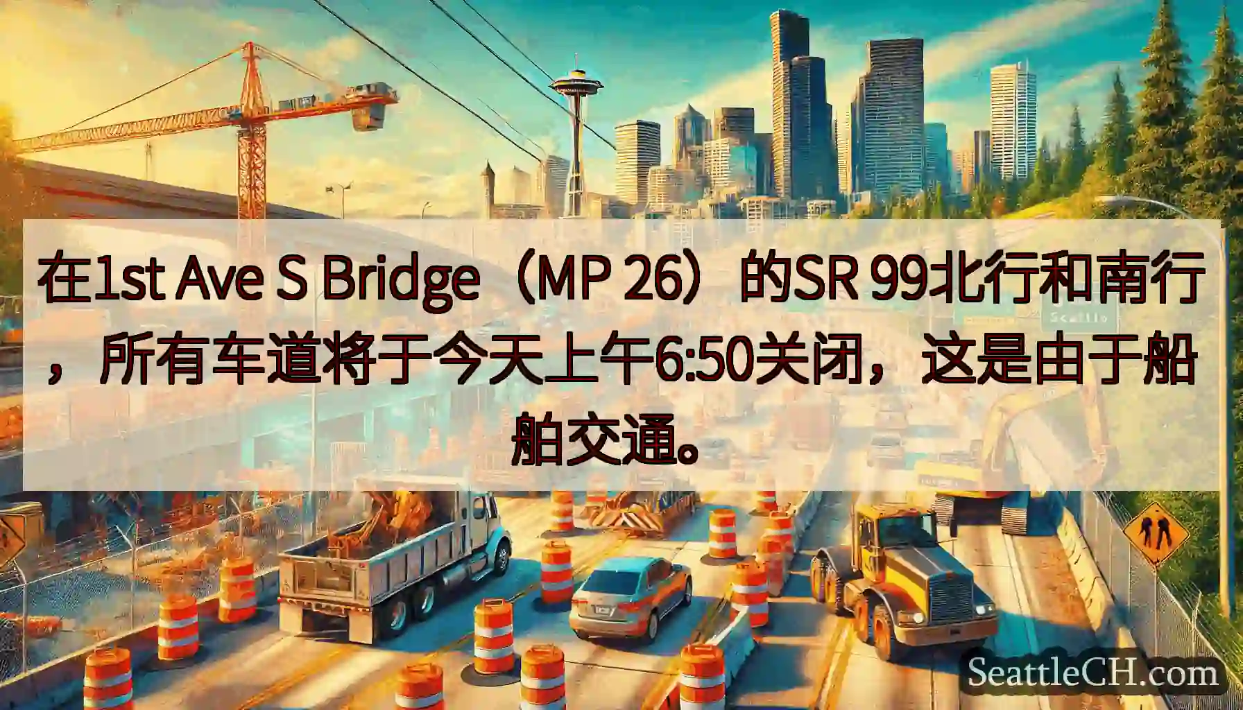 在1st Ave S Bridge（MP 26）的SR