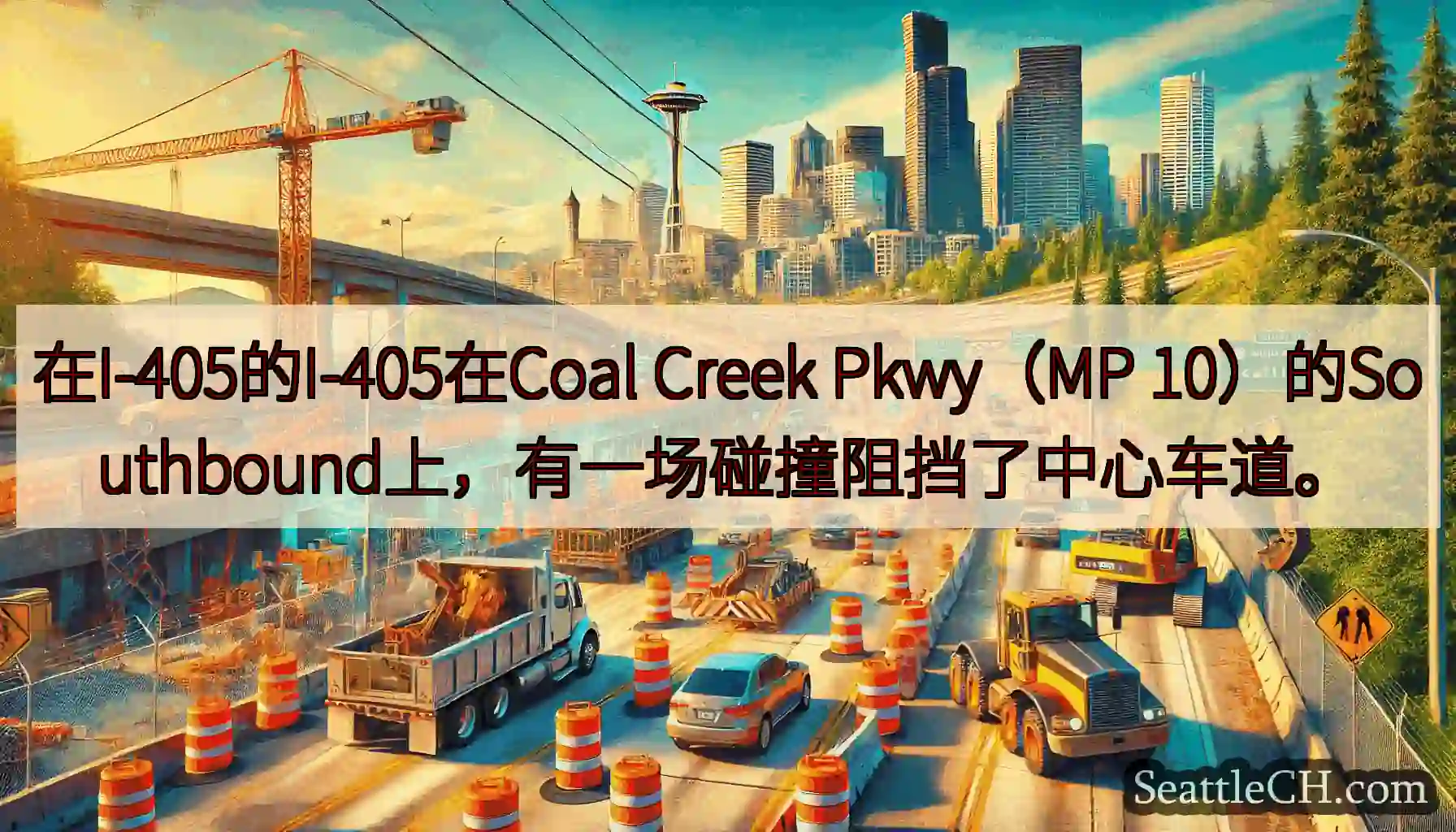 在I-405的I-405在Coal Creek Pkwy（MP