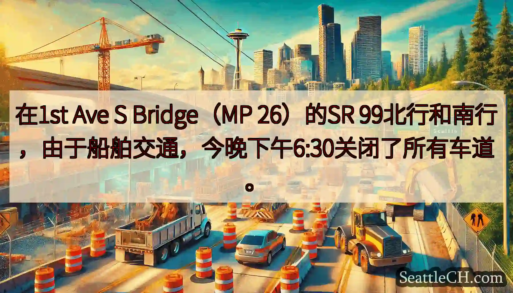 在1st Ave S Bridge（MP 26）的SR