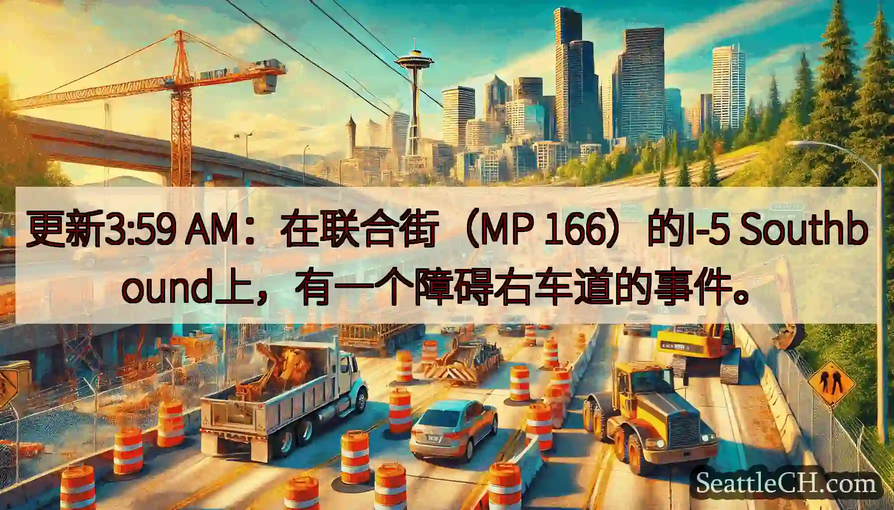 更新3:59 AM：在联合街（MP 166）的I-5