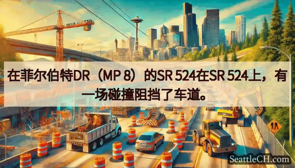 在菲尔伯特DR（MP 8）的SR 524在SR 524上，有一场碰撞阻挡了车道。
