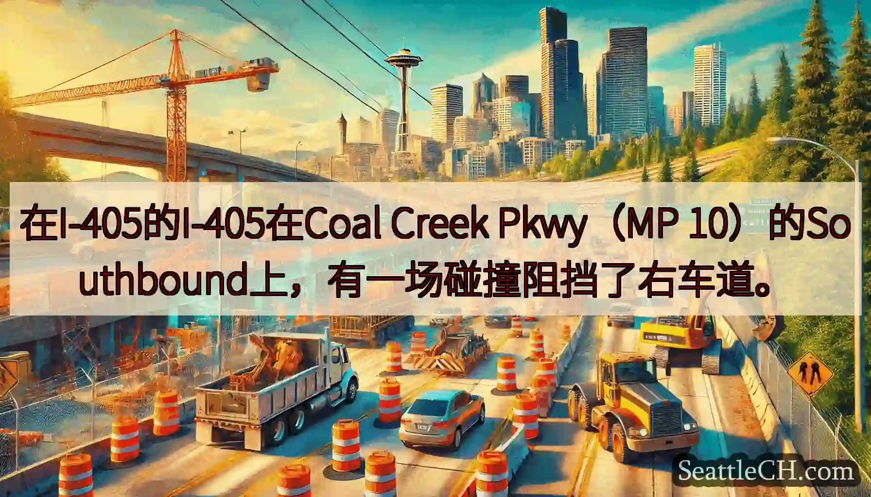 在I-405的I-405在Coal Creek Pkwy（MP