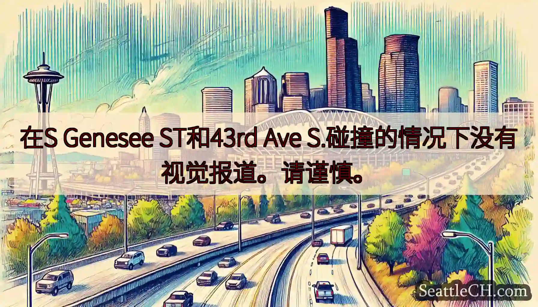 在S Genesee ST和43rd Ave S.碰撞的情况下没有视觉报道。请谨慎。