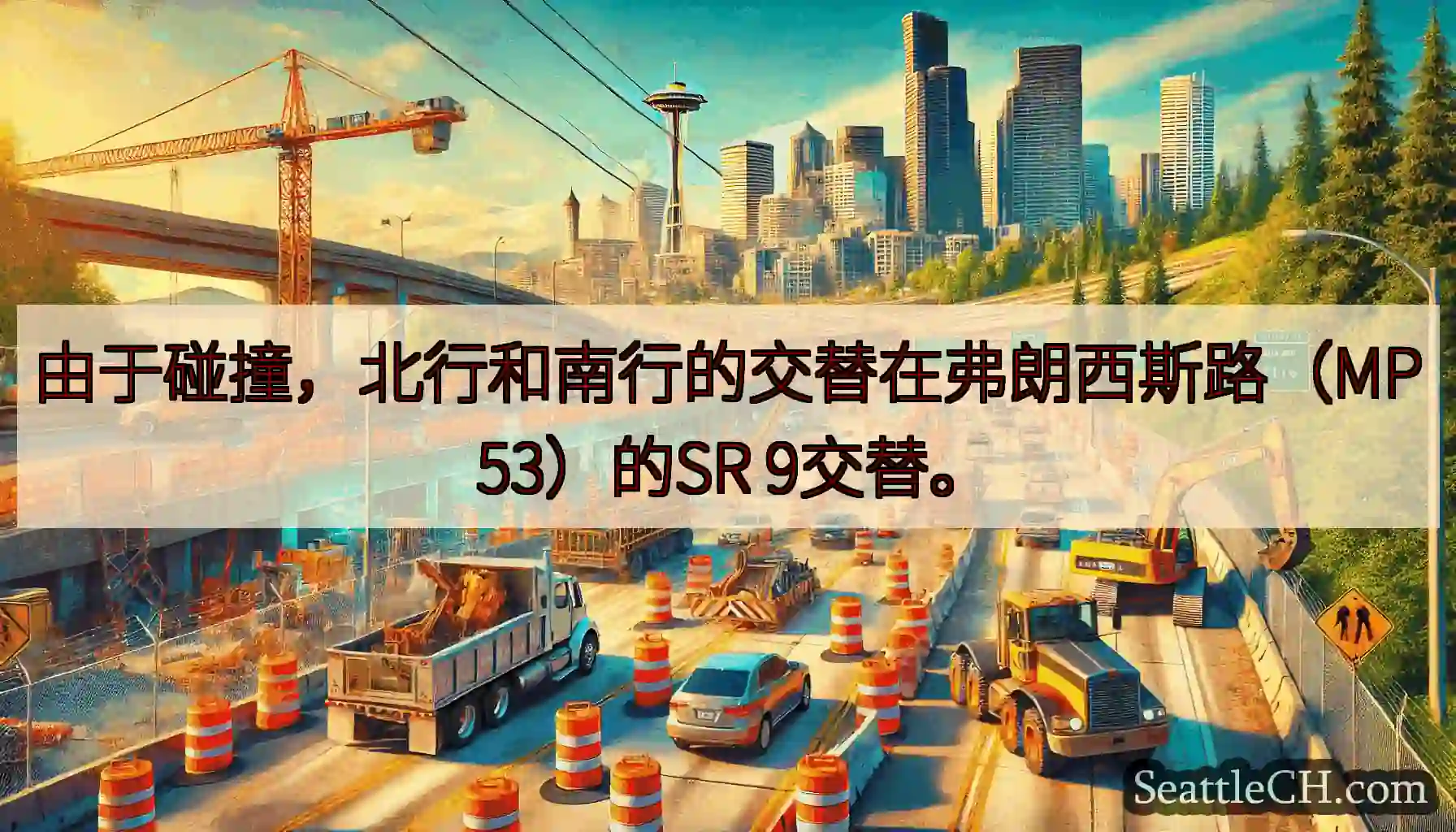 由于碰撞，北行和南行的交替在弗朗西斯路（MP 53）的SR 9交替。