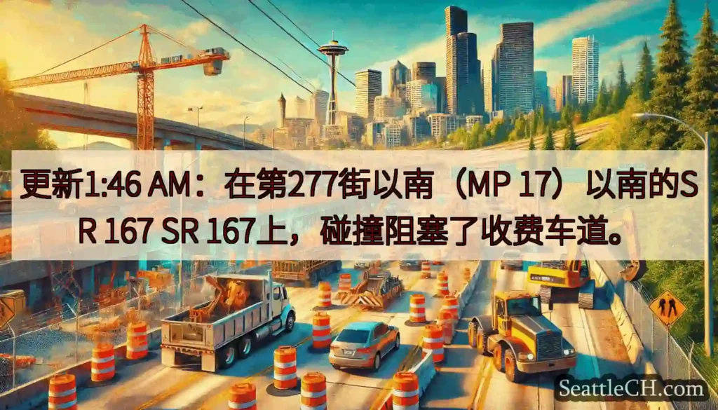 更新1:46 AM：在第277街以南（MP 17）以南的SR 167 SR