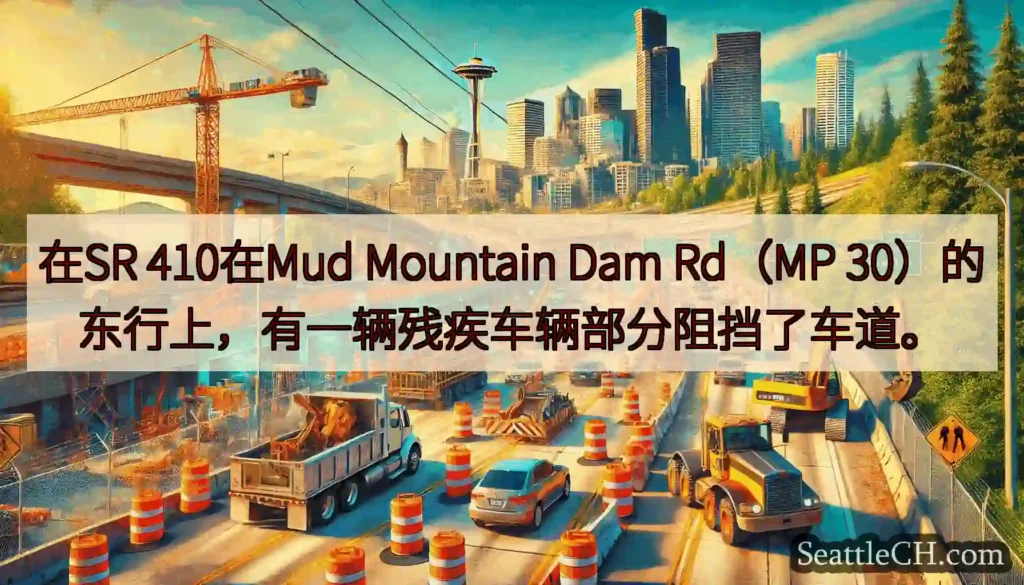 在SR 410在Mud Mountain Dam Rd（MP