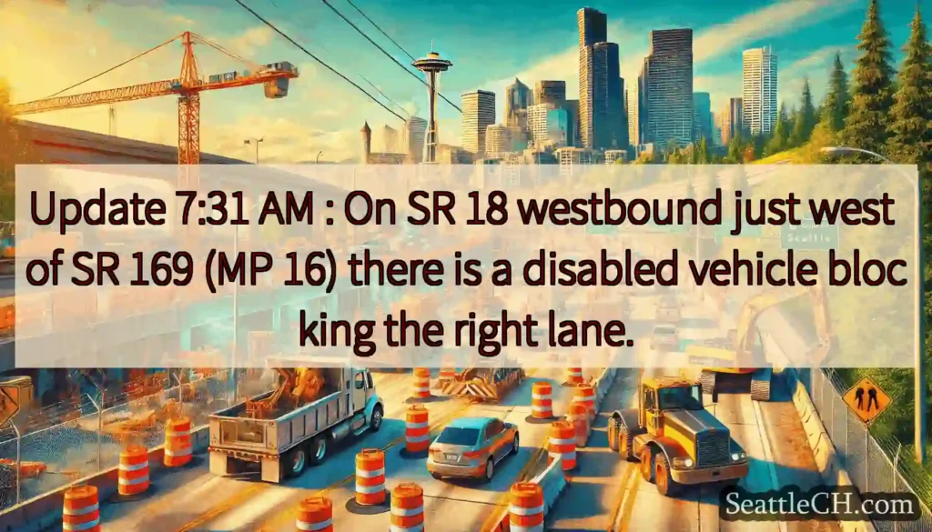 Update 7:31 AM : On SR 18 westbound just west of