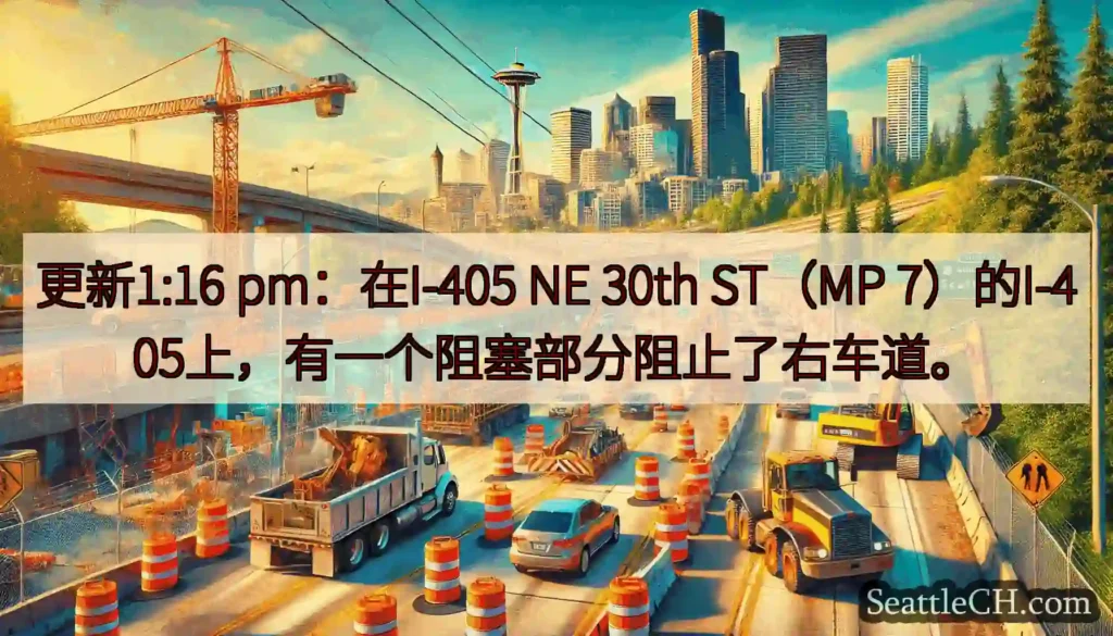 更新1:16 pm：在I-405 NE 30th ST（MP