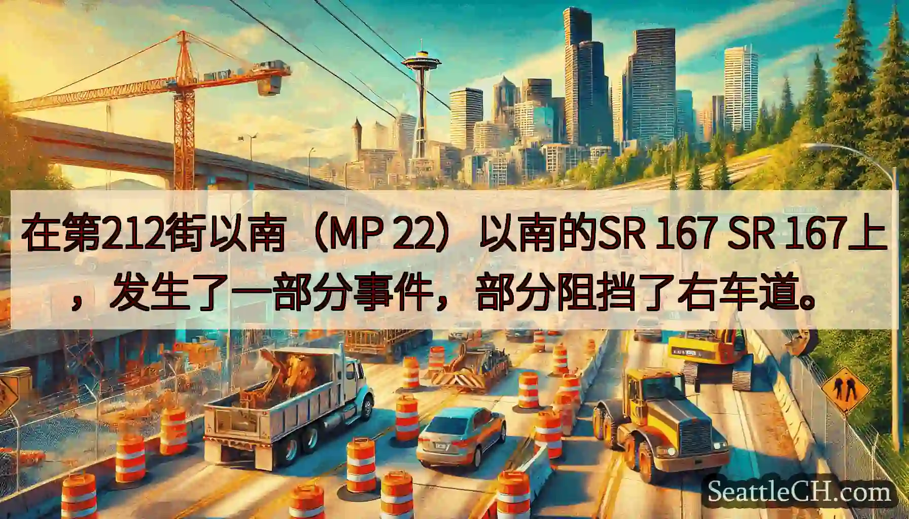 在第212街以南（MP 22）以南的SR 167 SR