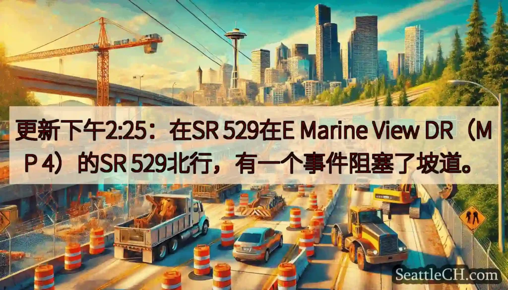 更新下午2:25：在SR 529在E Marine View DR（MP 4）的SR