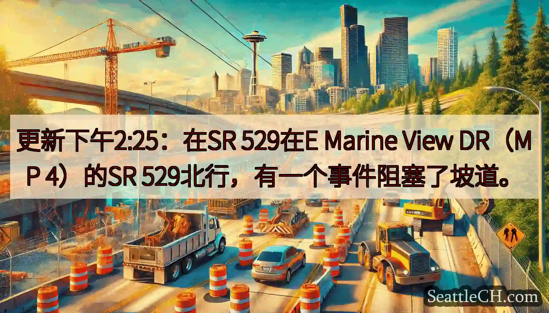 更新下午2:25：在SR 529在E Marine View DR（MP 4）的SR