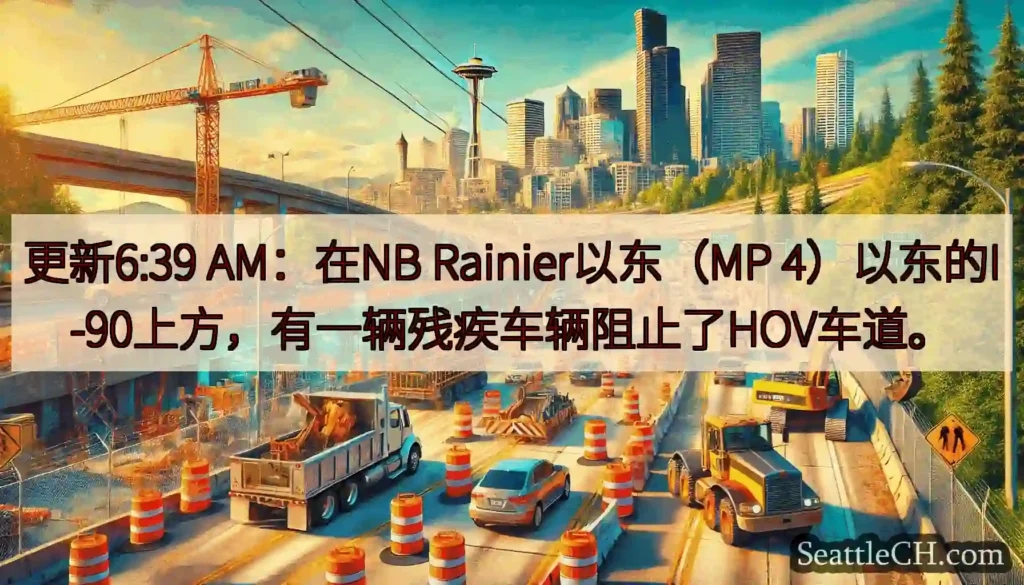 更新6:39 AM：在NB Rainier以东（MP