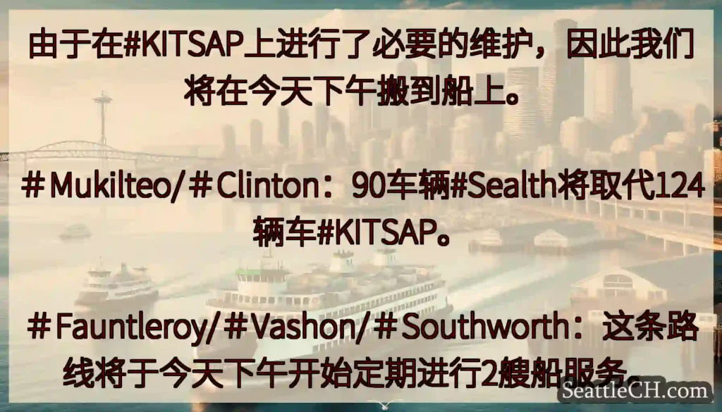 由于在#KITSAP上进行了必要的维护，因此我们将在今天下午搬到船上。