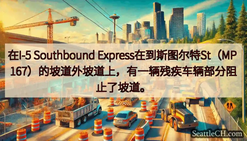 在I-5 Southbound Express在到斯图尔特St（MP
