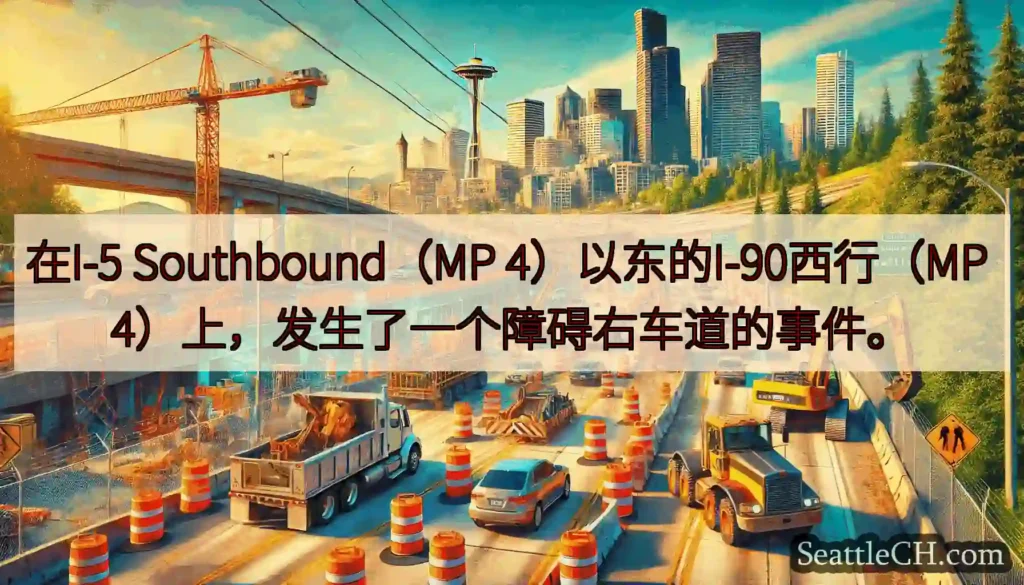 在I-5 Southbound（MP 4）以东的I-90西行（MP